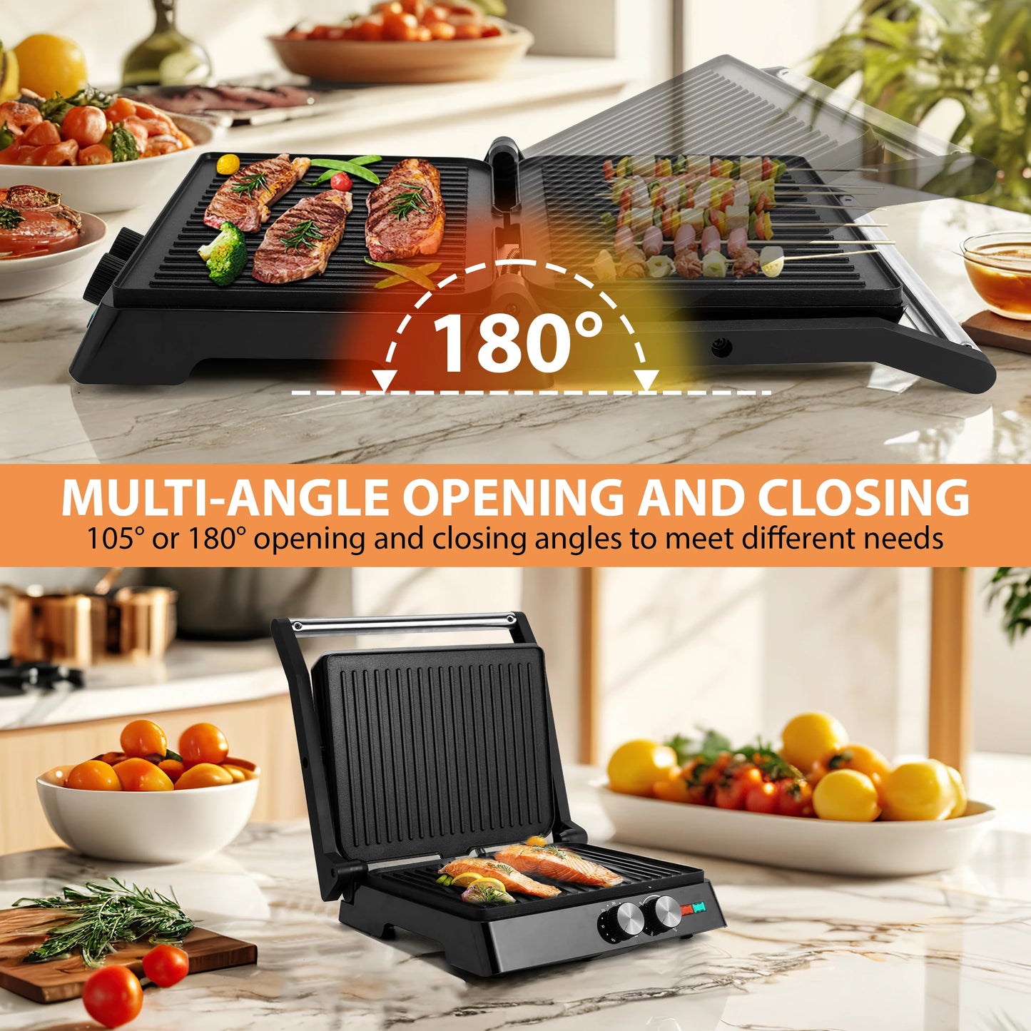 Electric Sandwich Maker Grill plate Panini 1800W