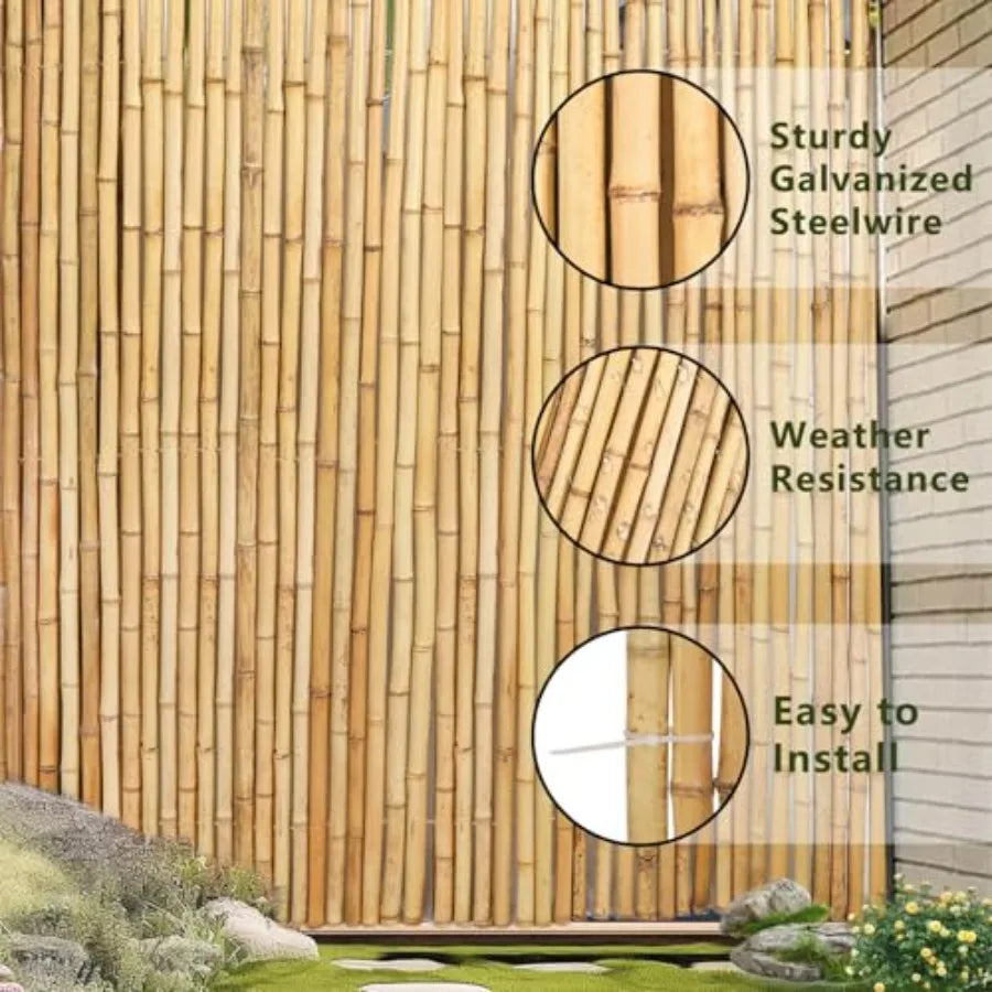 4FT x 6FT Natural Bamboo Fence Outside Privacy Fencing