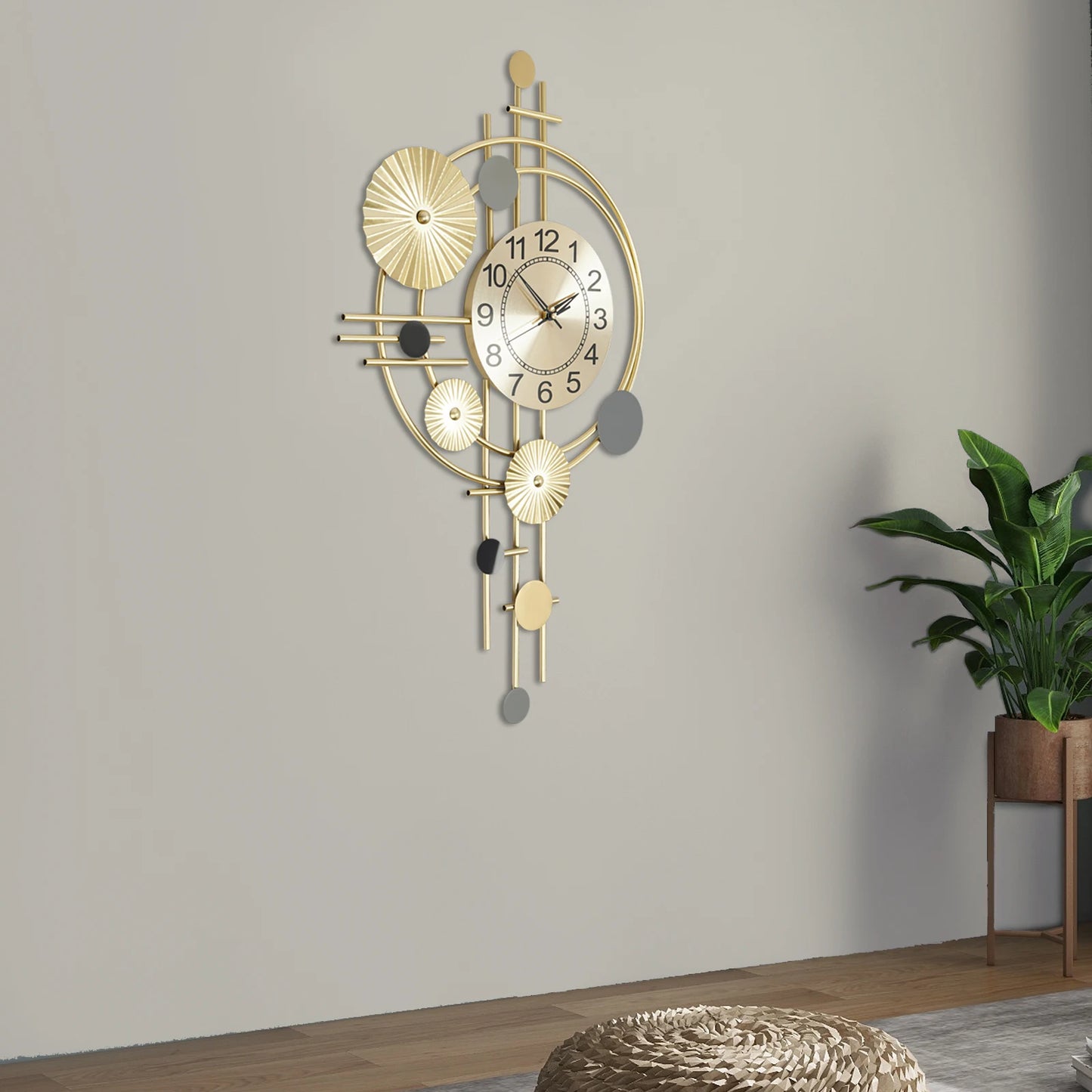 45x78cm Decorative Art Wall Clock Silent Non Ticking Item.