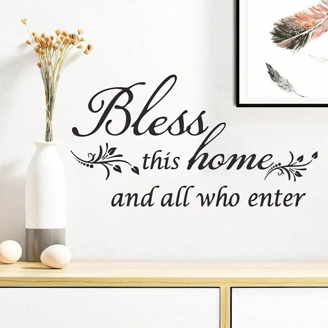 Slogan Graphic Wall Sticker Black PVC Waterproof Self Adhesive Decal