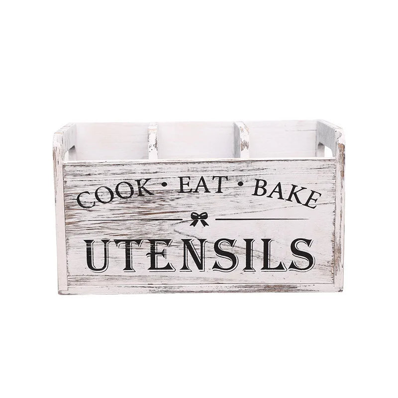 Wooden Vintage Kitchen Storage Box Solid