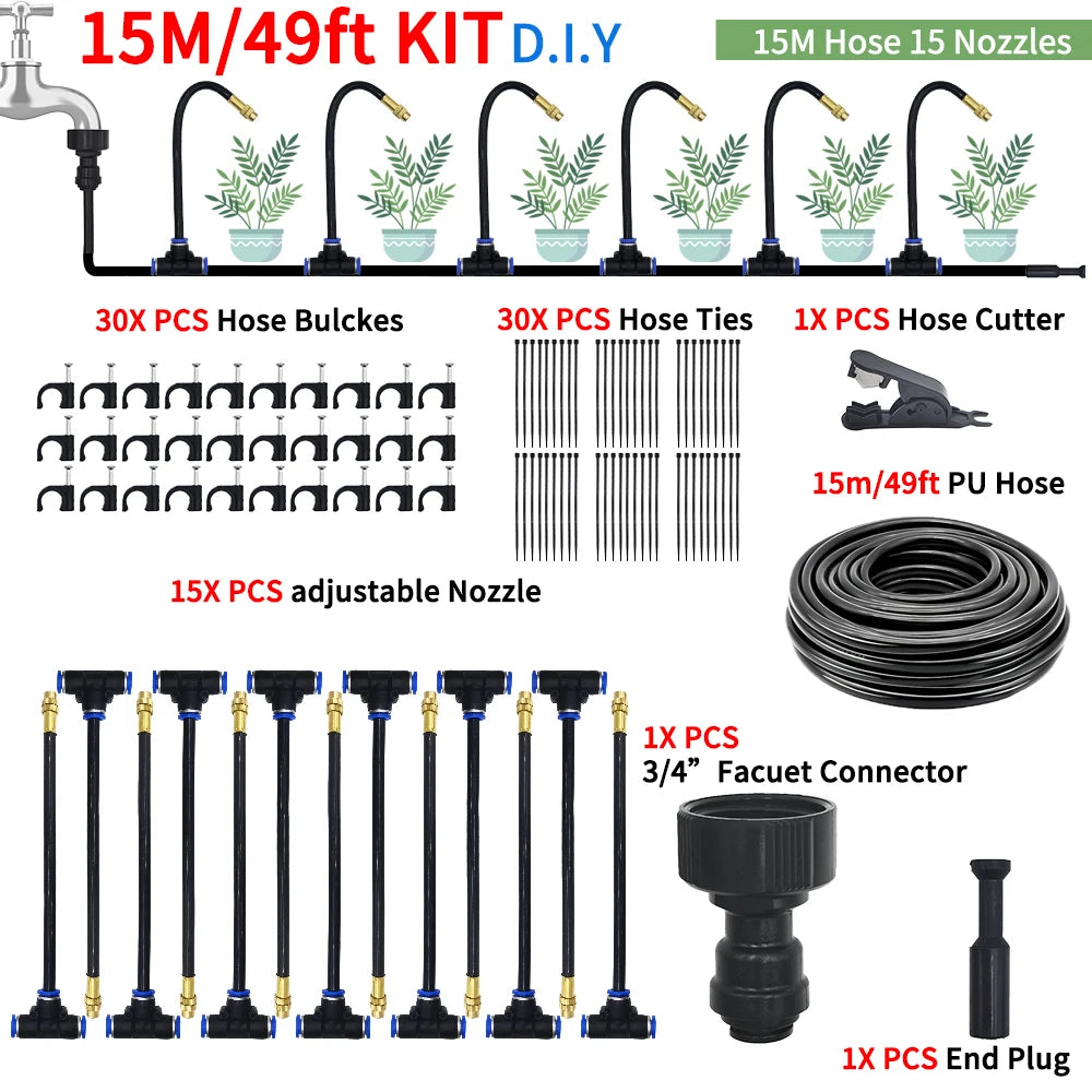 Irrigation spray nozzles kit For Greenhouse Garden Flowers Plant Watering
