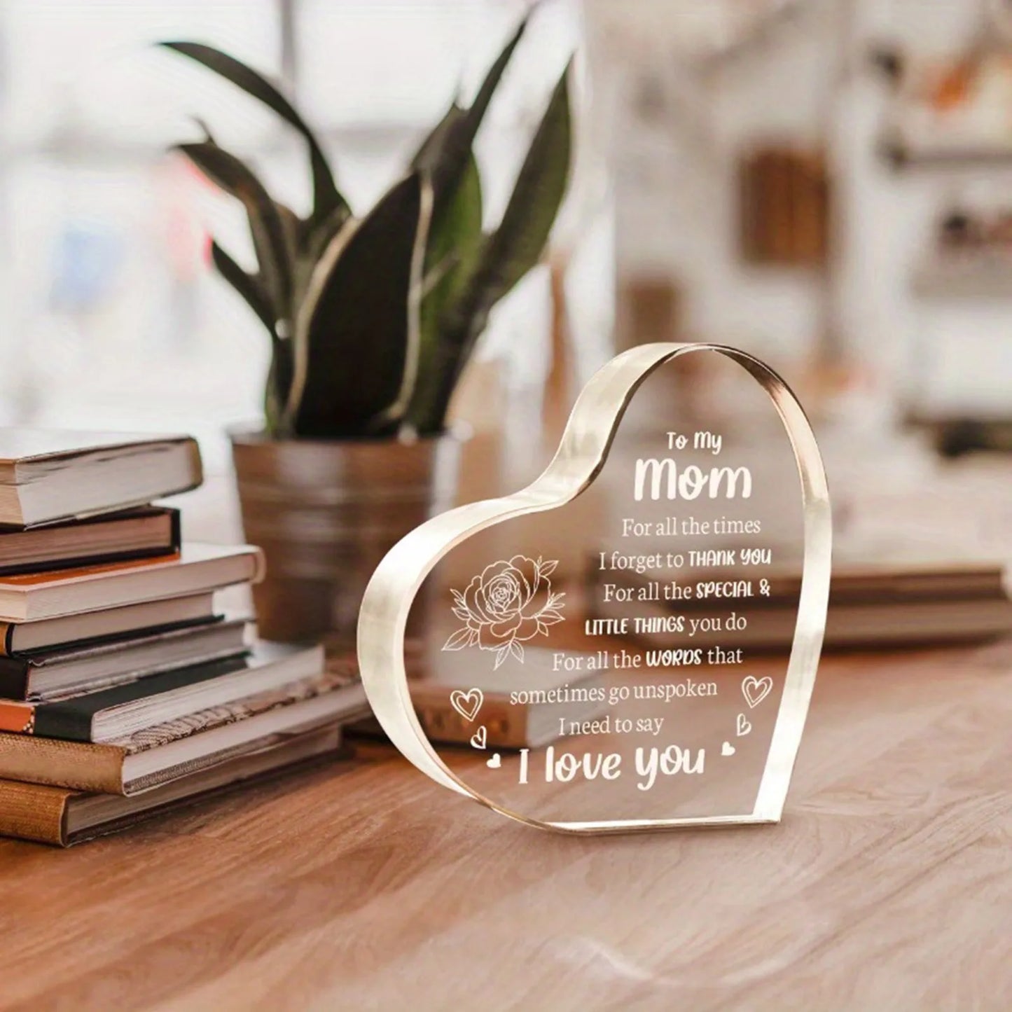 Mother's Day Gift Sign Heart Shaped Plaque