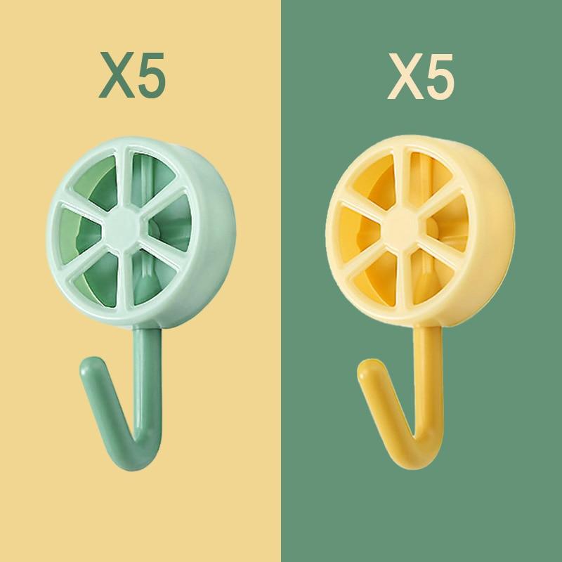 10PCS Self Adhesive Wall Hook Strong Without Drilling Coat Bag Bathroom Door