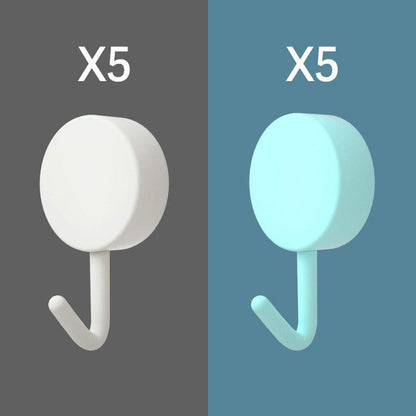10PCS Self Adhesive Wall Hook Strong Without Drilling Coat Bag Bathroom Door