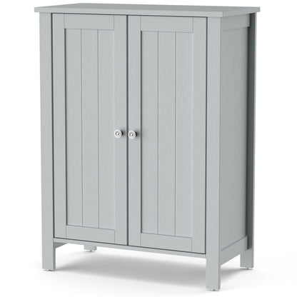 2-Door Bathroom Floor Storage Cabinet Space Saver Organizer