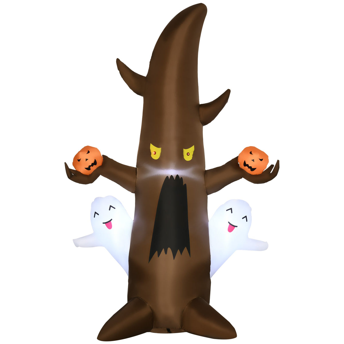 5' Halloween Inflatables Outdoor Decorations Ghost Tree with Pumpkins