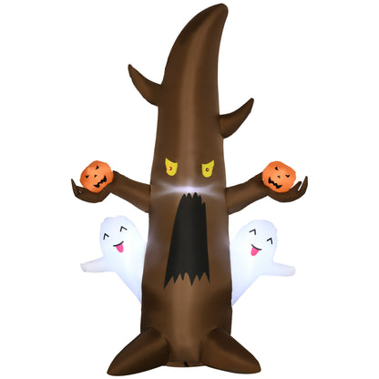 5' Halloween Inflatables Outdoor Decorations Ghost Tree with Pumpkins