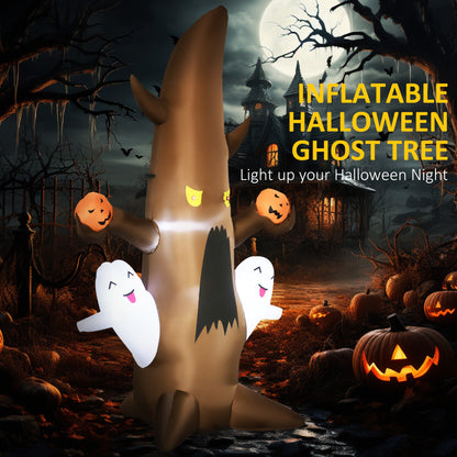 5' Halloween Inflatables Outdoor Decorations Ghost Tree with Pumpkins