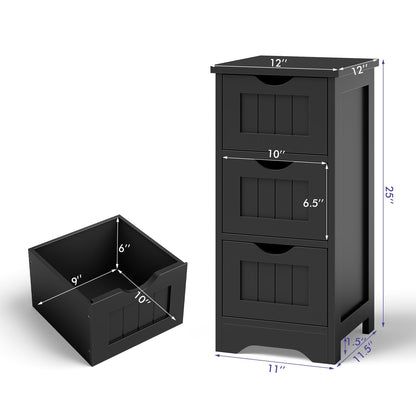 Bathroom Floor Freestanding Storage Organizer with 3 Drawers