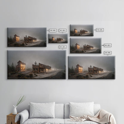 Abandoned Rustic, Western theme canvas art, ghost town canvas print,