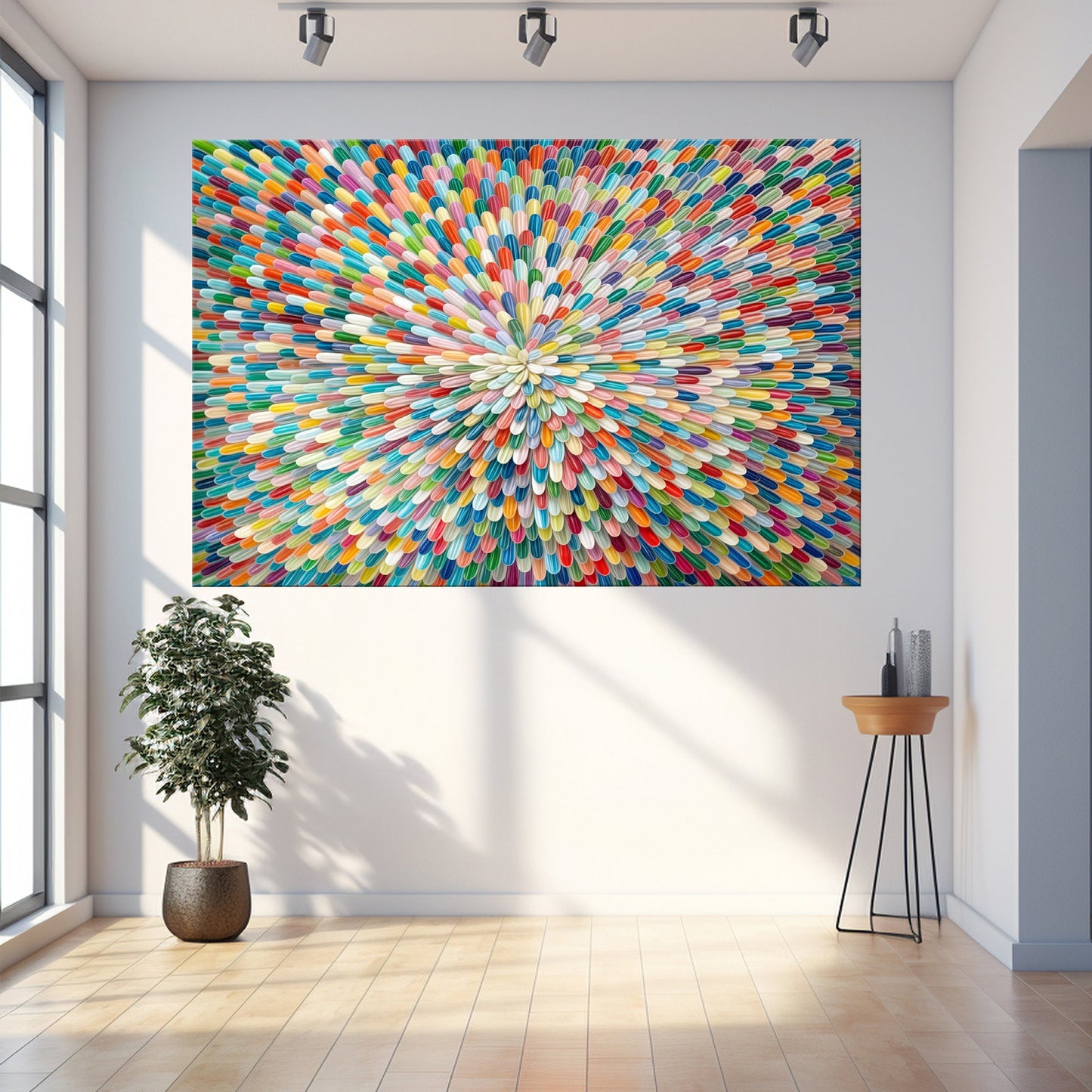 Radiant Bloom Abstract Wall Art
