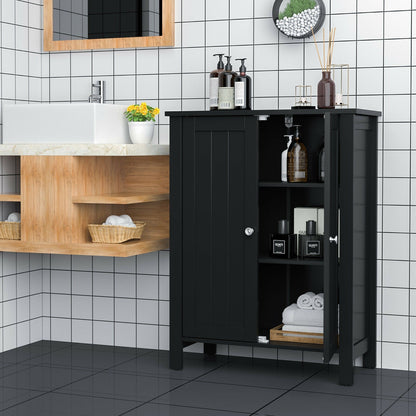 2-Door Bathroom Floor Storage Cabinet Space Saver Organizer