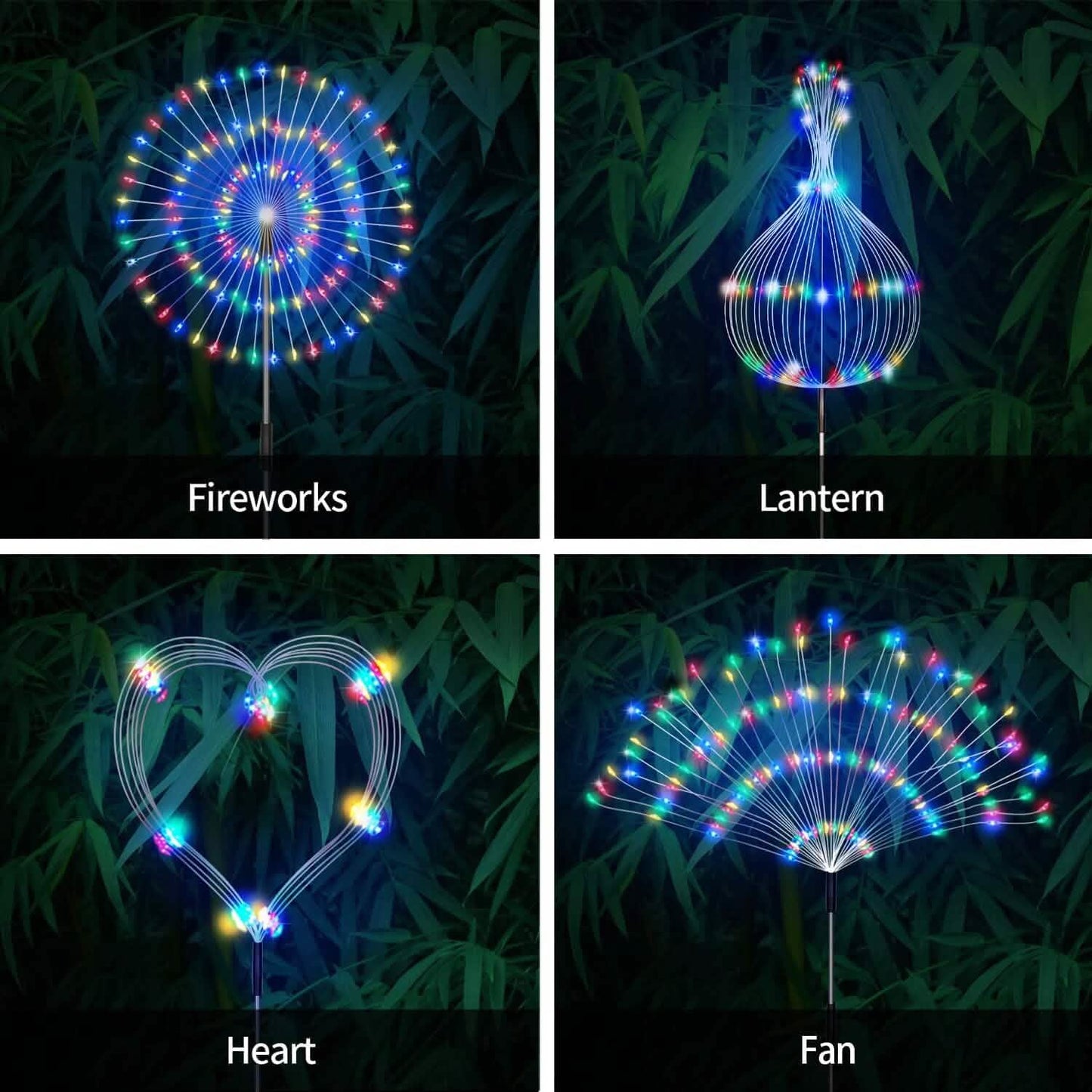 4-Pack: Solar Lights Outdoor, Warm White Garden Lights