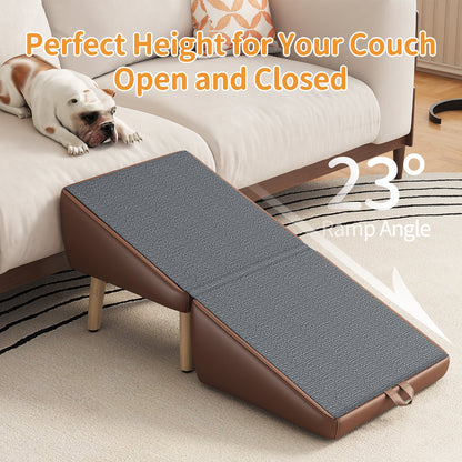 (UPGRADED) Dog Stairs for Small Dogs and Cats - Foldable Wooden Pet Ramp