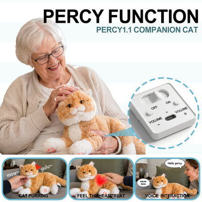 Percy Robot Cat - Interactive Emotional Support Pet Weighted