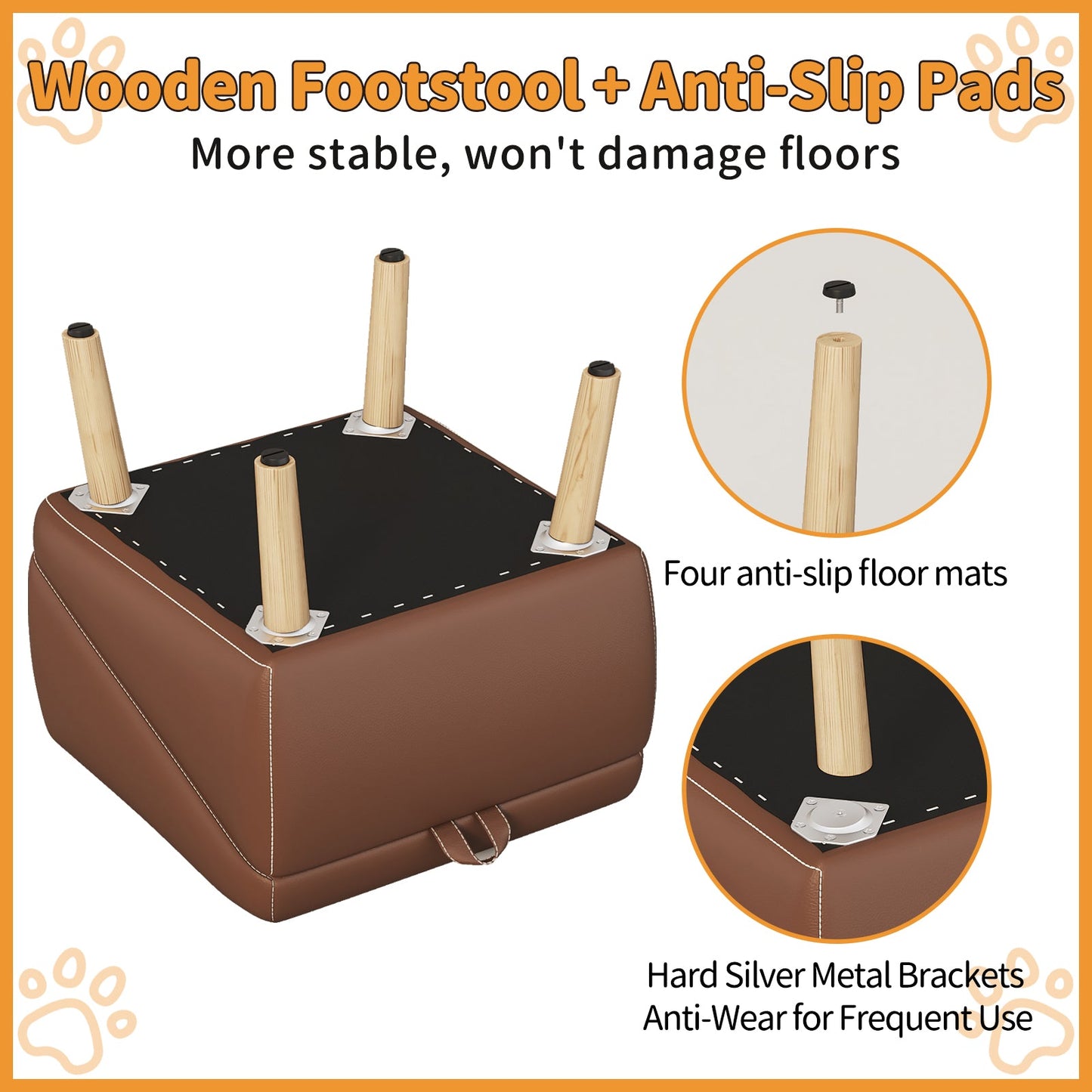 (UPGRADED) Dog Stairs for Small Dogs and Cats - Foldable Wooden Pet Ramp