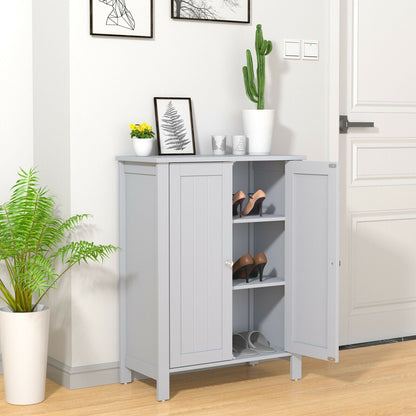 2-Door Bathroom Floor Storage Cabinet Space Saver Organizer