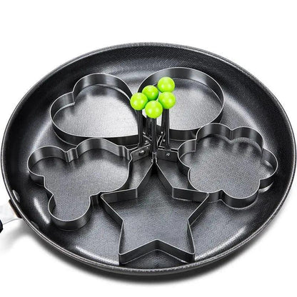 5Pcs Stainless Steel Fried Egg Mold Pancake Mould Omelette Mold Ring Cooking Fried Egg Bento Shaper Kitchen Gadget Frying Egg Cooking Tools Kitchen Accessories Gadget Rings