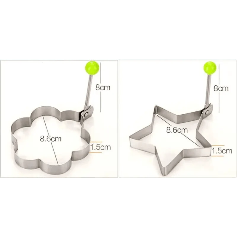 5Pcs Stainless Steel Fried Egg Mold Pancake Mould Omelette Mold Ring Cooking Fried Egg Bento Shaper Kitchen Gadget Frying Egg Cooking Tools Kitchen Accessories Gadget Rings