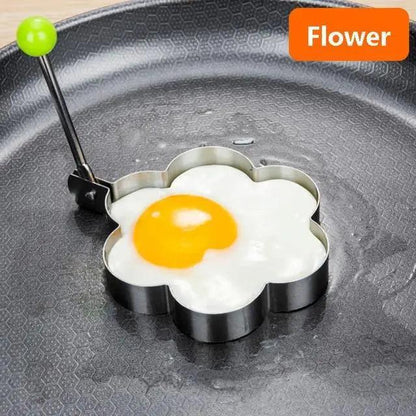 5Pcs Stainless Steel Fried Egg Mold Pancake Mould Omelette Mold Ring Cooking Fried Egg Bento Shaper Kitchen Gadget Frying Egg Cooking Tools Kitchen Accessories Gadget Rings