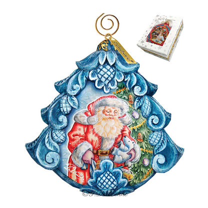Gift Giving Pleasure Sculpted Hand-Painted Christmas Ornament by G. DeBrekht - Christmas Santa Snowman Décor - 610271