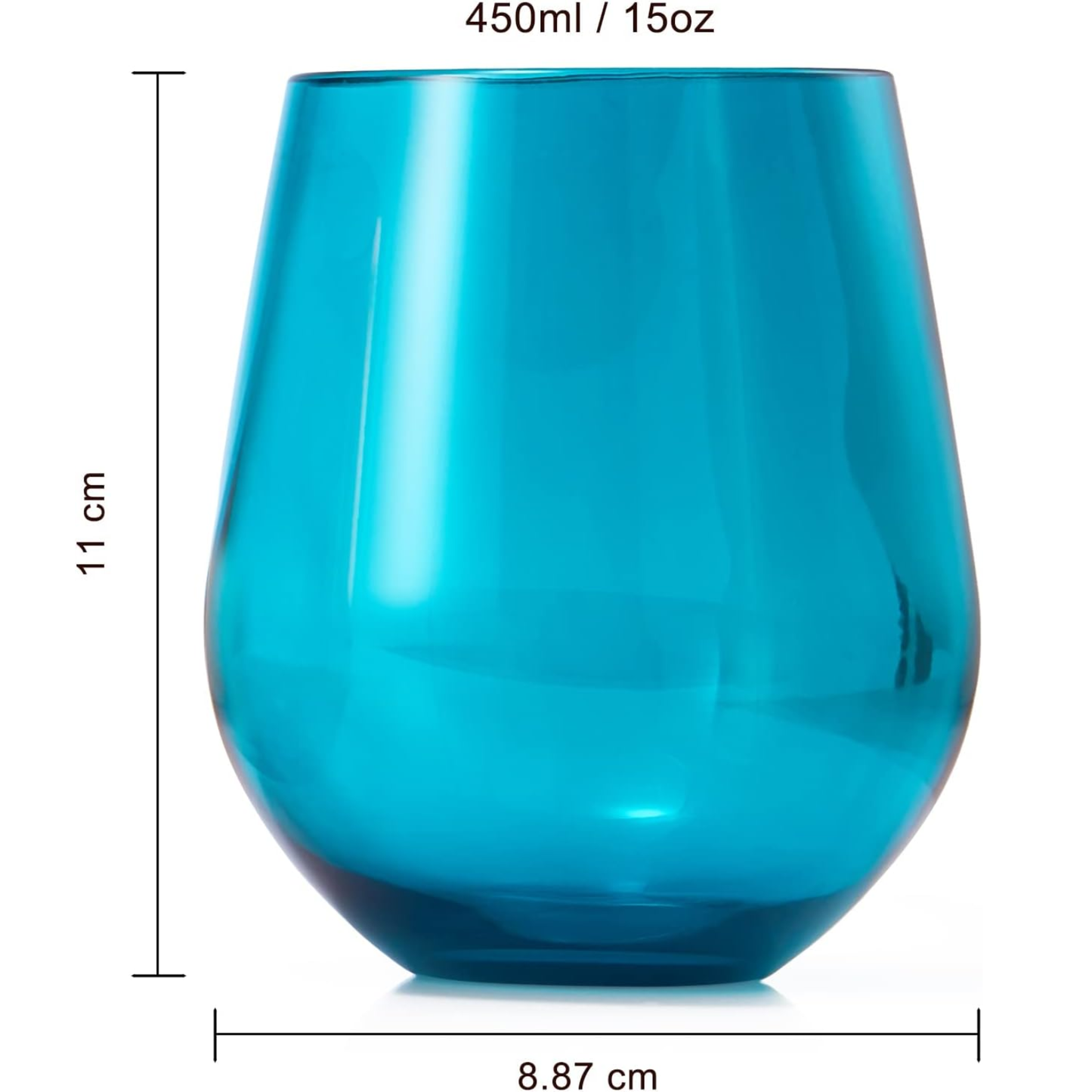 Eze Acrylic Stemless Wine Glassware, Set of 6