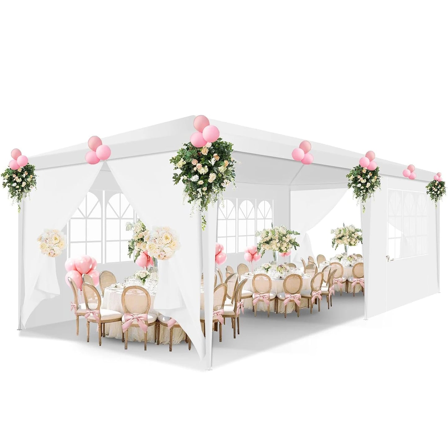 10x10/10X20/10x30FT Party Tent Outdoor Canopy Tent with Sidewalls Upgrade Removable, Water Resistant