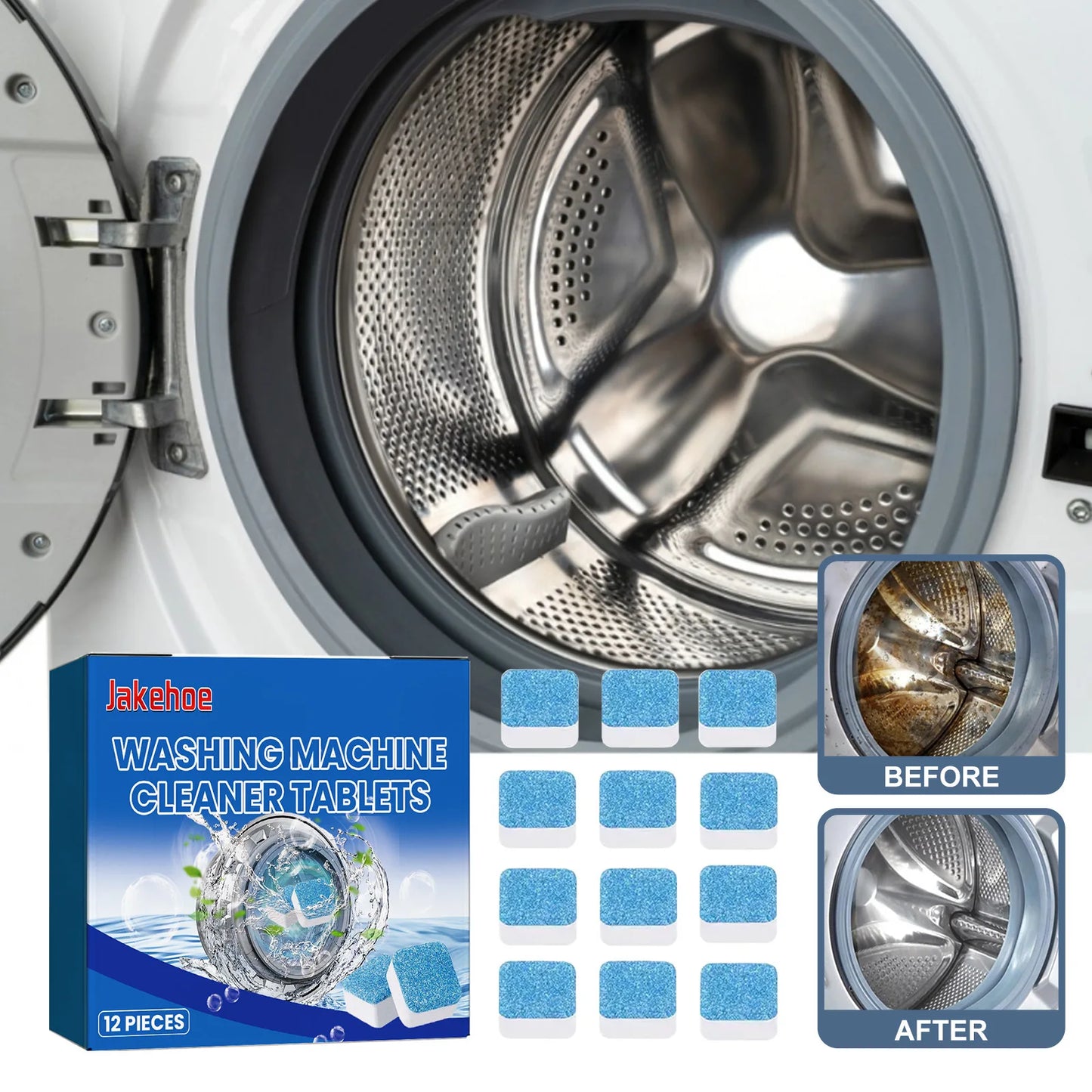 Washing Machine Cleaning Tablets Tank Descaling Remove Odor