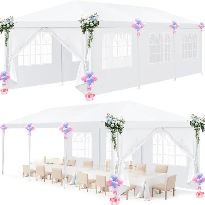 10x10/10X20/10x30FT Party Tent Outdoor Canopy Tent with Sidewalls Upgrade Removable, Water Resistant