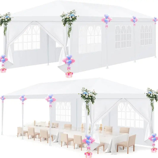 10x10/10X20/10x30FT Party Tent Outdoor Canopy Tent with Sidewalls Upgrade Removable, Water Resistant