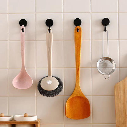 10PCS Self Adhesive Wall Hook Strong Without Drilling Coat Bag Bathroom Door