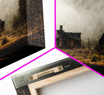 Abandoned Ghost Town, Wild America, 3 Piece Wall Art, Ready To Hang Canvas Print,