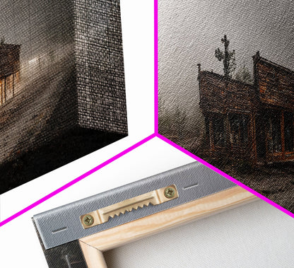 Abandoned Rustic, Western theme canvas art, ghost town canvas print,