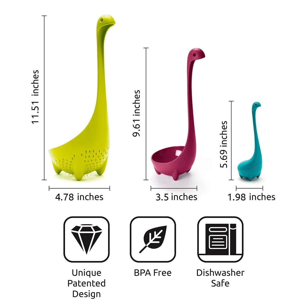 Nessie Family, Three Piece Kitchen Sifter/Strainer-