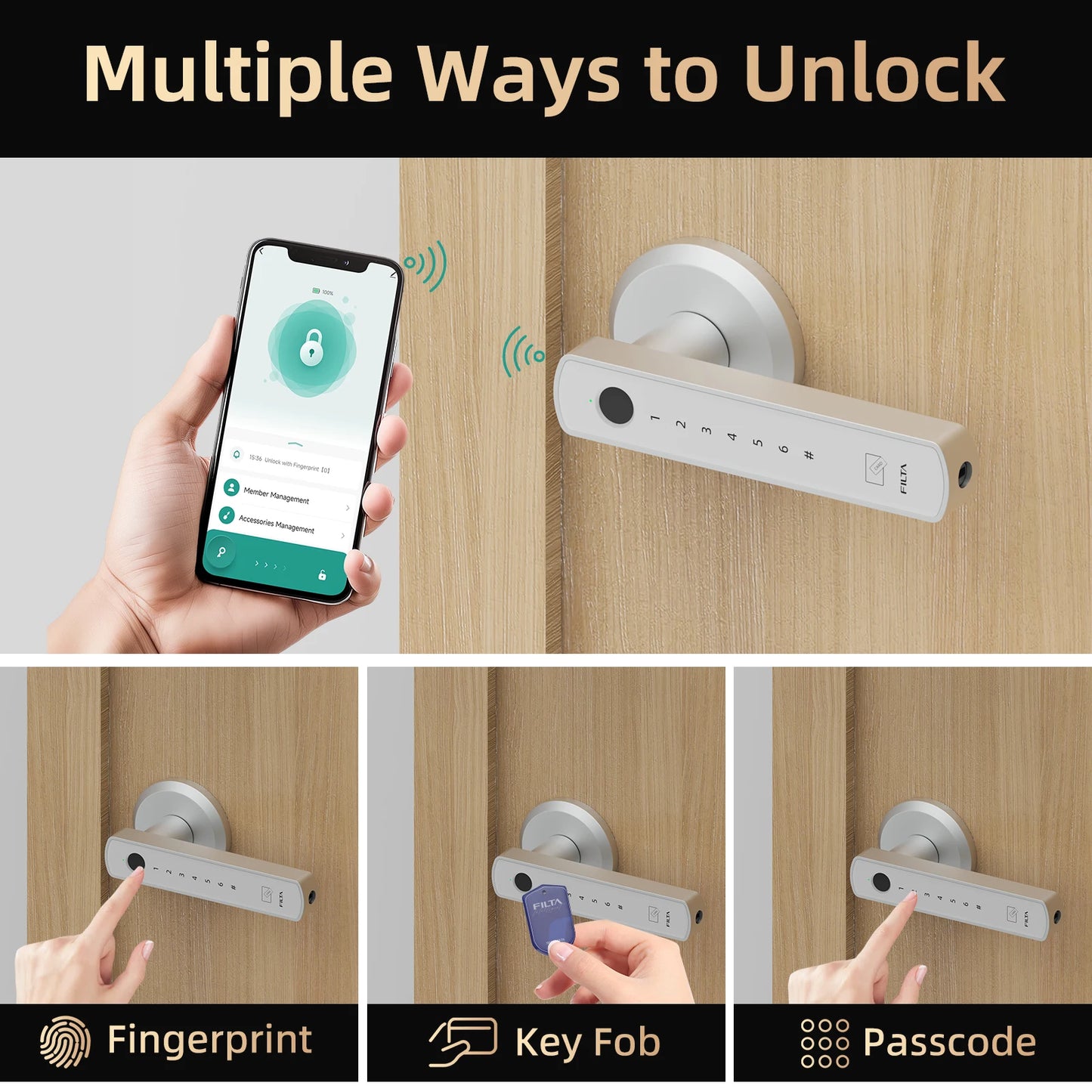 Viladepot Smart Lock Fingerprint Door Lock App Control