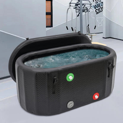 150x80x67cm Inflatable Ice Bathtub for Athletes, 370L Large Capacity Cold Water Bath Tub for Muscle Recovery, Portable PVC Ice Bath Tub with Pump & Repair Kit, Durable Leakproof for Home Gym Outdoor Spa