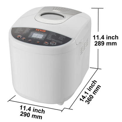 Bread Maker 15-in-1 Dough Machine w/Nonstick Ceramic Pan