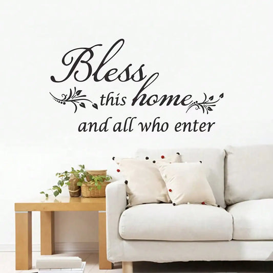 Slogan Graphic Wall Sticker Black PVC Waterproof Self Adhesive Decal