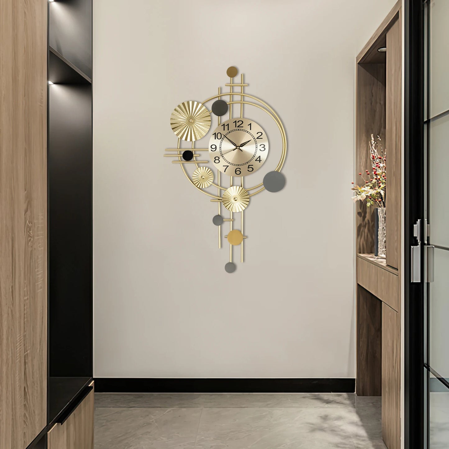45x78cm Decorative Art Wall Clock Silent Non Ticking Item.