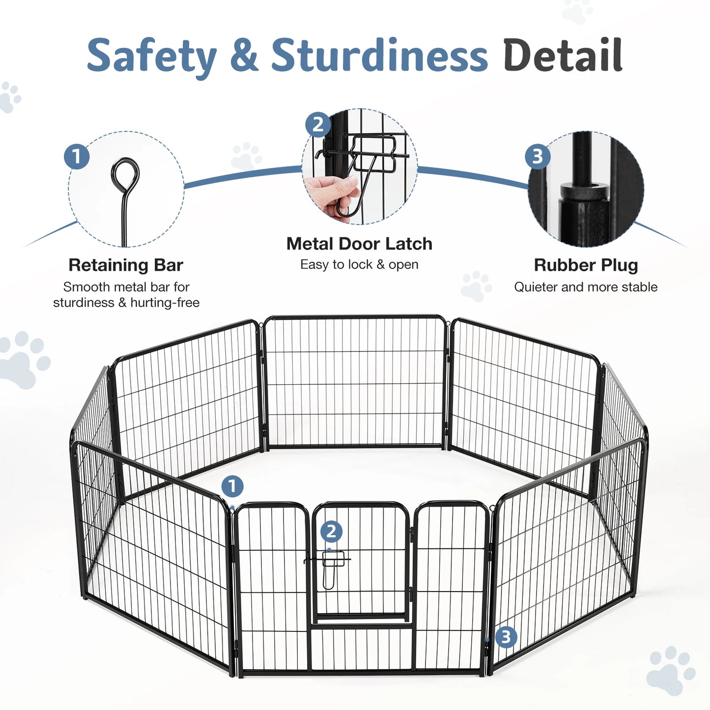 24 Inch to 32 Inch Foldable Large Dog Puppy Exercise for Yard Gate