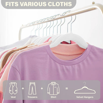 🇺🇸 USA Local Fast Shipping Lux Decor Velvet Hangers 50/100 Pack, Heavy Duty Non-Slip with 360° Swivel Hook for Clothes Coats