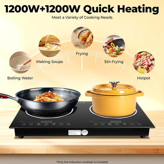 Induction Cooktop, Double Head Design w/ Intelligent Control f