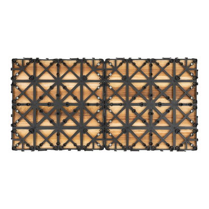 12''x12''  Patio Interlocking Decking Tiles for Indoor & Outdoor Waterproof Brown