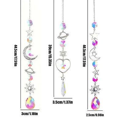 1 Pc Galaxy Star Moon Crystal Wind Chime Pendant for Home Decor Outdoor Garden
