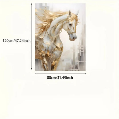 1 piece 31.49*47.24 inches  frameless modern retro Golden horse wall art painting