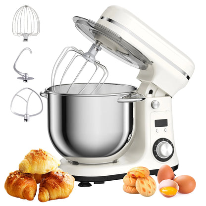 Food Stand Mixer, Blender, Quiet Motor, Cream Egg Whisk, Whip Dough Kneader, 6-Speed,