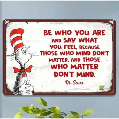 Dr. Seuss Vintage Metal Sign 8x12 Inch, for Home Bar Cafe