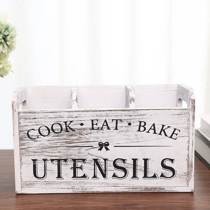 Wooden Vintage Kitchen Storage Box Solid