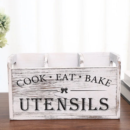 Wooden Vintage Kitchen Storage Box Solid